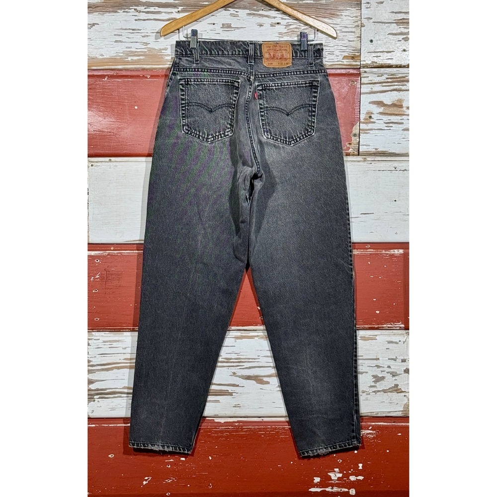 USA Vintage Levi's 560 Jeans Black Wash Distressed‎ Denim Womens Size 31x31.5